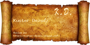 Kuster Dezső névjegykártya