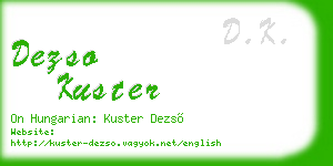 dezso kuster business card